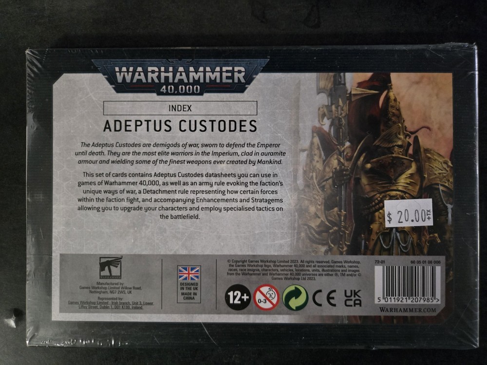 Warhammer 40K: Adeptus Custodes Index