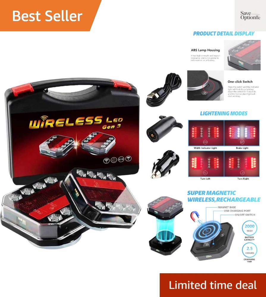 Upgraded Version Wireless Trailer Lights Magnetic Bluetooth Trailer Lights