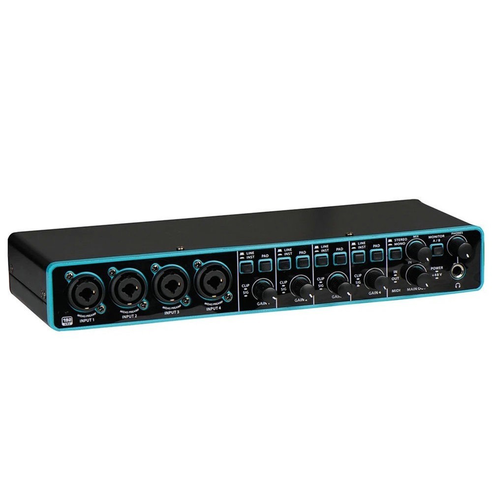 USB Audio Interface with 4x4 Input Output and Mic Preamplifier for Studios
