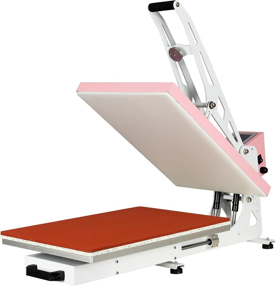 Heat Press Machine 16x24 Slide Out Base Auto Open Semi-Automatic Clamshell 2000W