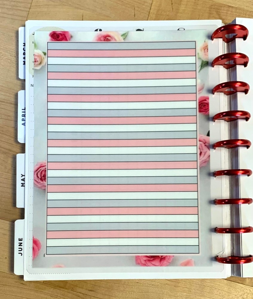 Period Menstrual Cycle Yearly Tracker Dashboard Insert 4 use w HAPPY Planner
