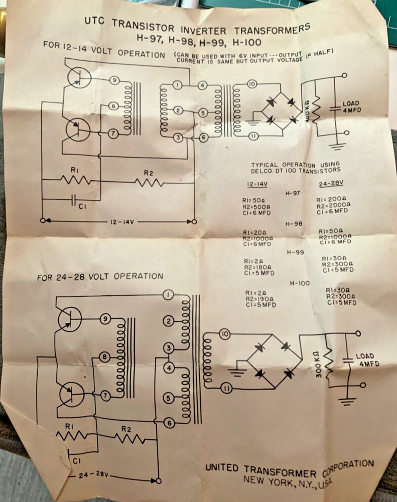 UTC H-100 Transistor Transformer NEW TESTED