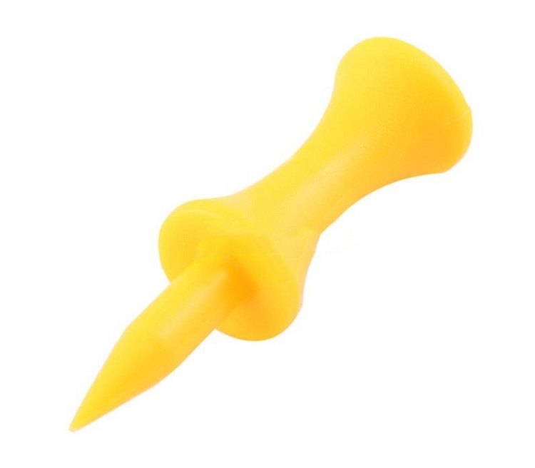 1 3/4" Yellow Plastic Step Down Golf Tees (100 Count) - Castle / Graduated