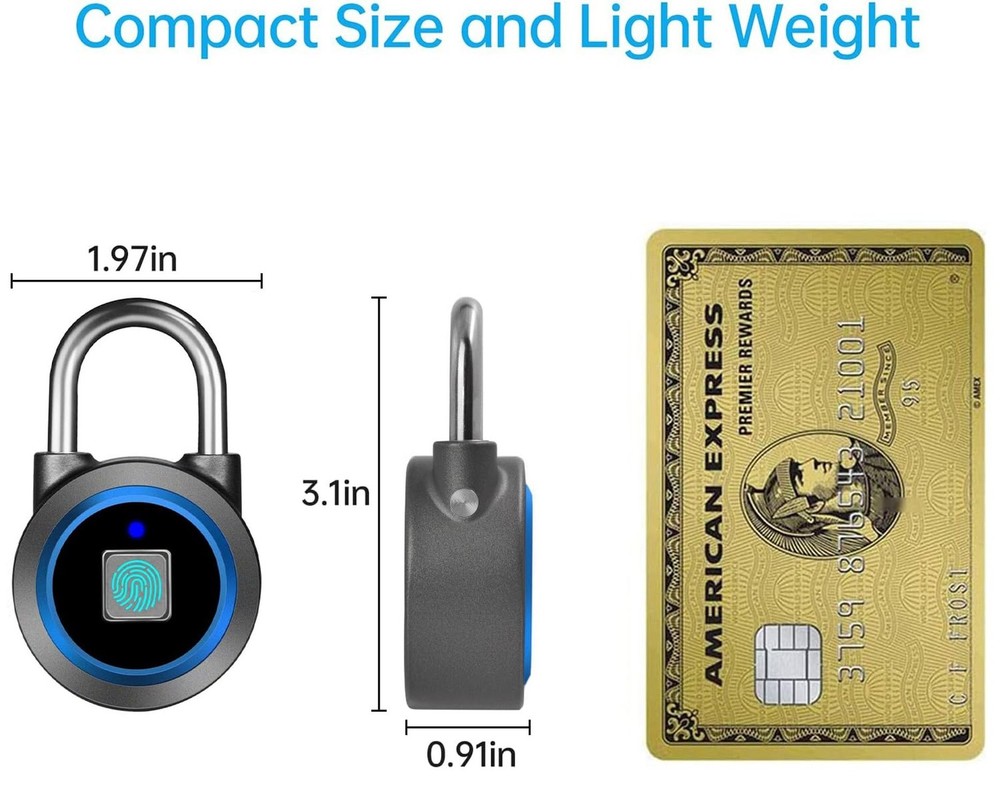 Fingerprint Padlock, Bluetooth Lock, Mobile APP, MEGAFEIS Smart Padlock with ...