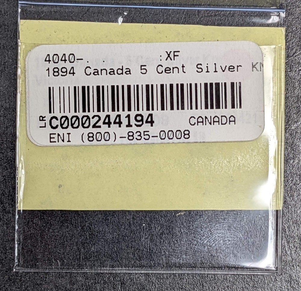 1894 Canada 5 Cent Silver Victoria