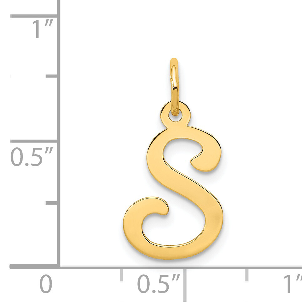 14KY Script Letter S Initial Charm YC248S