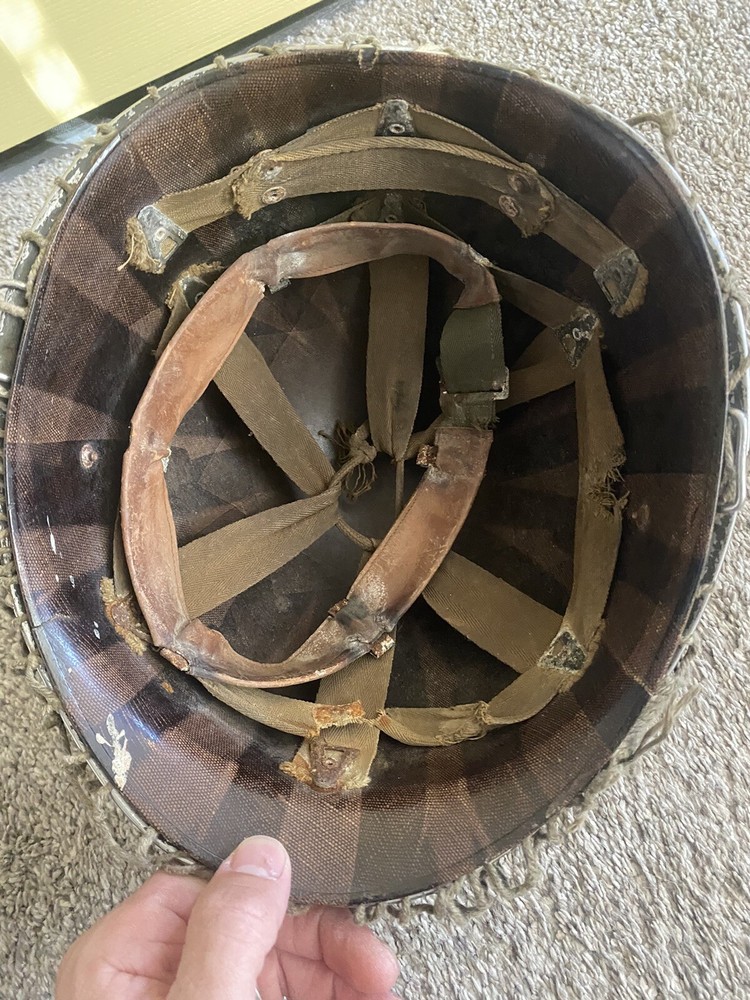 Ww2 M1 Helmet Front Seam With Liner