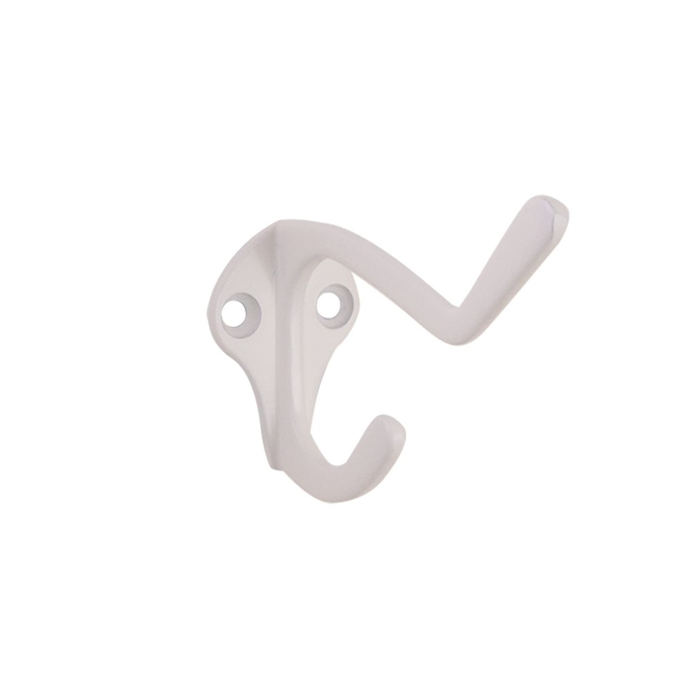 188136 Double Hat & Coat Hook 5pack White 5 Pack