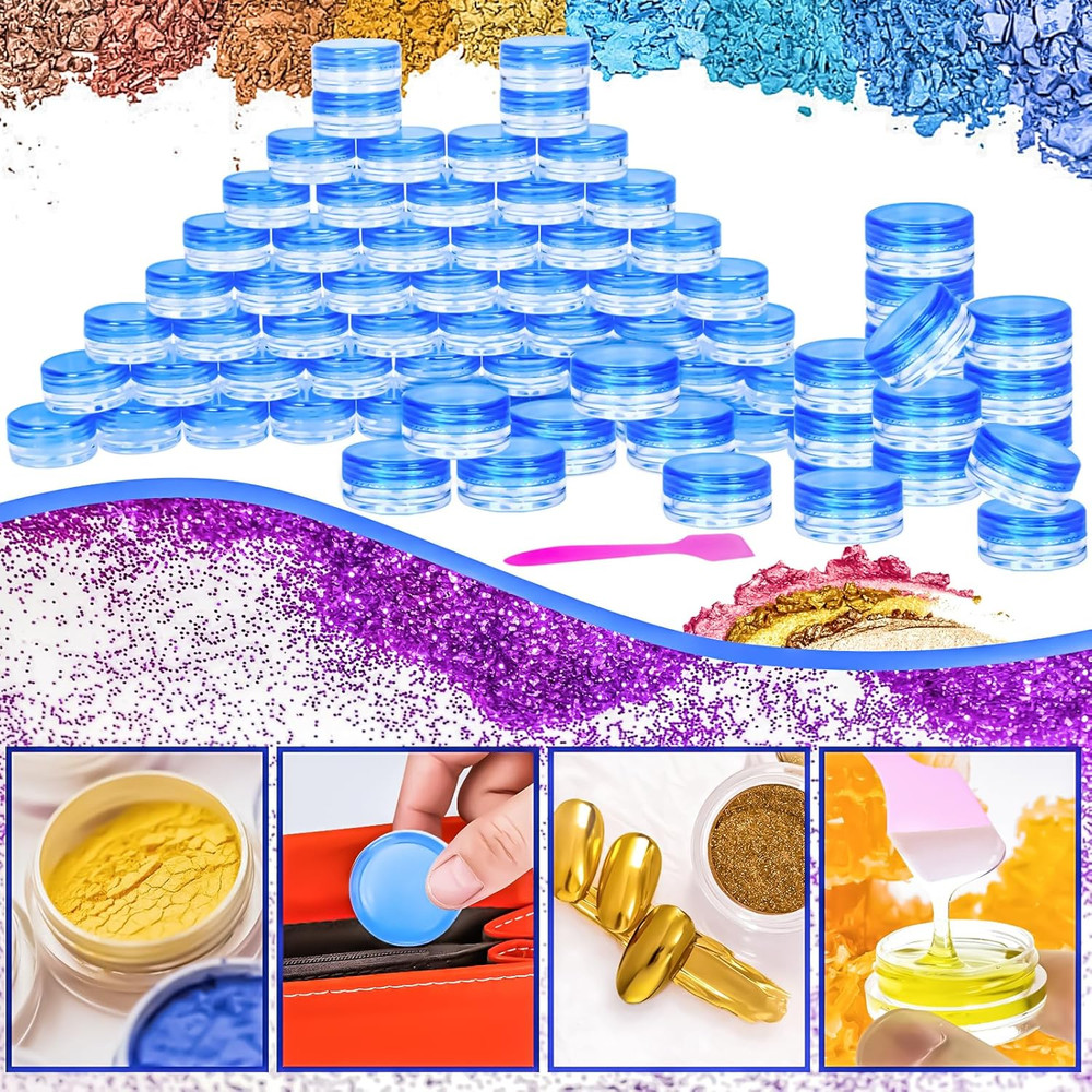 100 Pcs 3G Empty Plastic Containers with Lids,Tiny Makeup Sample Containers, Sma