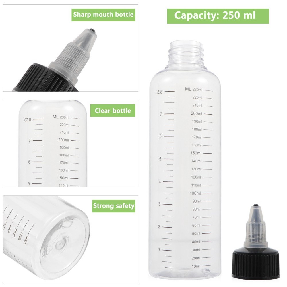 12 Pcs Plastic Liquid Bottles Squeeze Dispensing Containers for Household