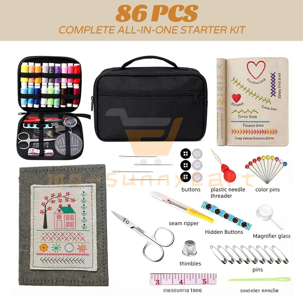 New Embroidery Stitch Book Kit for Beginners with Complete Toolkit