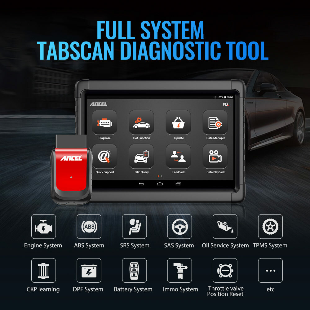 Ancel X6 OBD2 Scanner Bi-directional All System Diagnostic Tool ABS SAS DPF TPMS