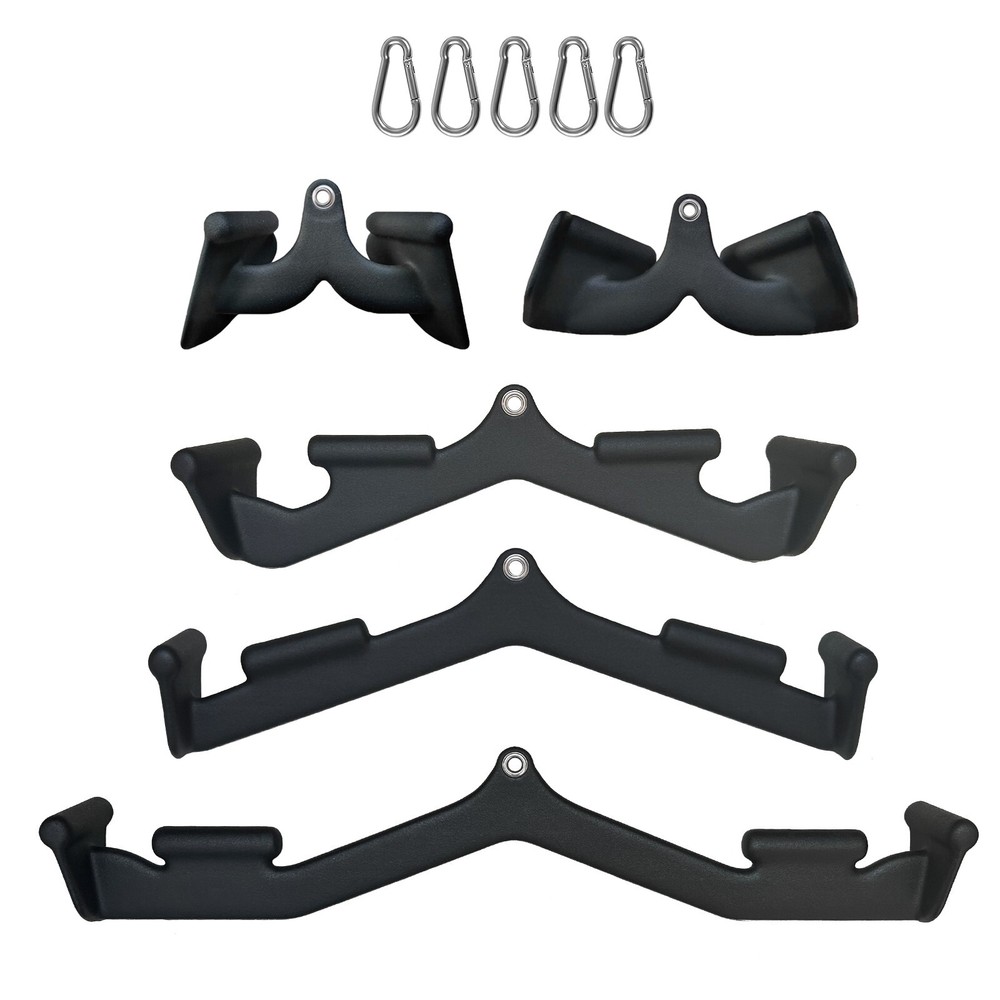 5PC Lat Pull Down Bar T bar Row Attachment V Bar Tricep Lat Pulldown Attachments