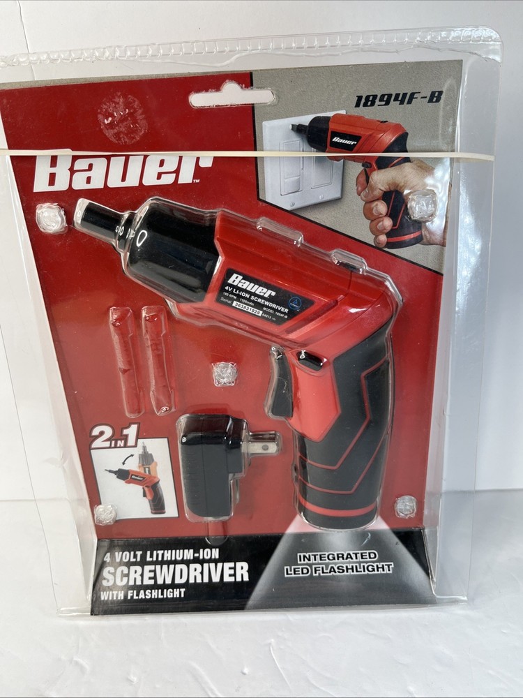 BAUER 2 IN 1  4 VOLT SCREWDRIVER W/FLASHLIGHT 1894F-B READ