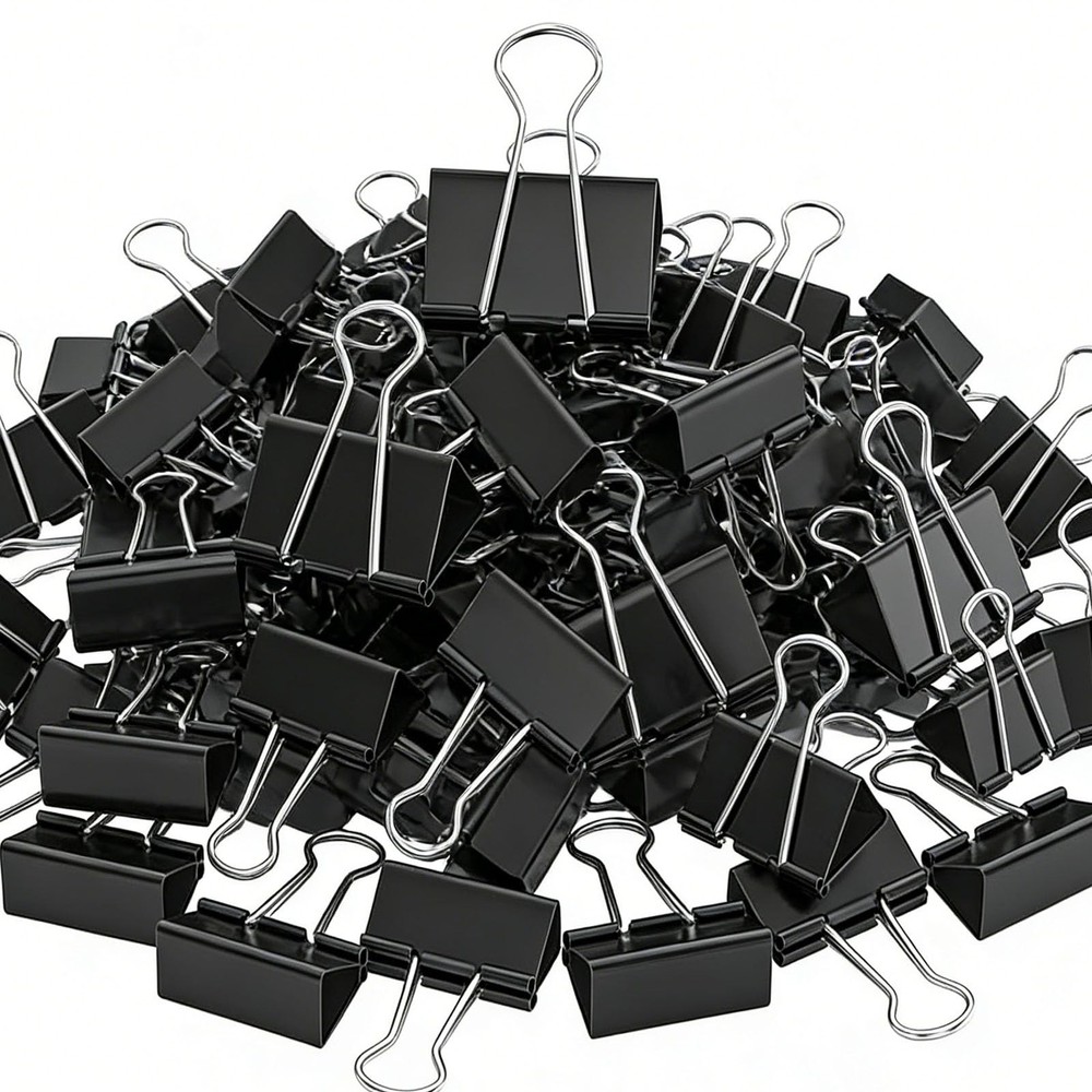 200 Count Binder Clips Assorted Sizes, 4 Sizes Large, Medium, Small, Mini, Me...