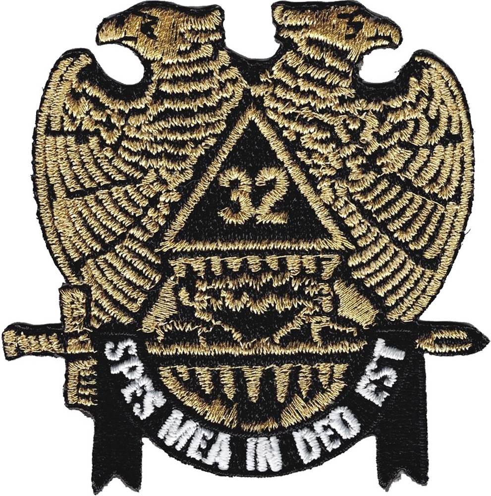 Scottish Rite 32nd Degree Wings Down Iron-On Patch