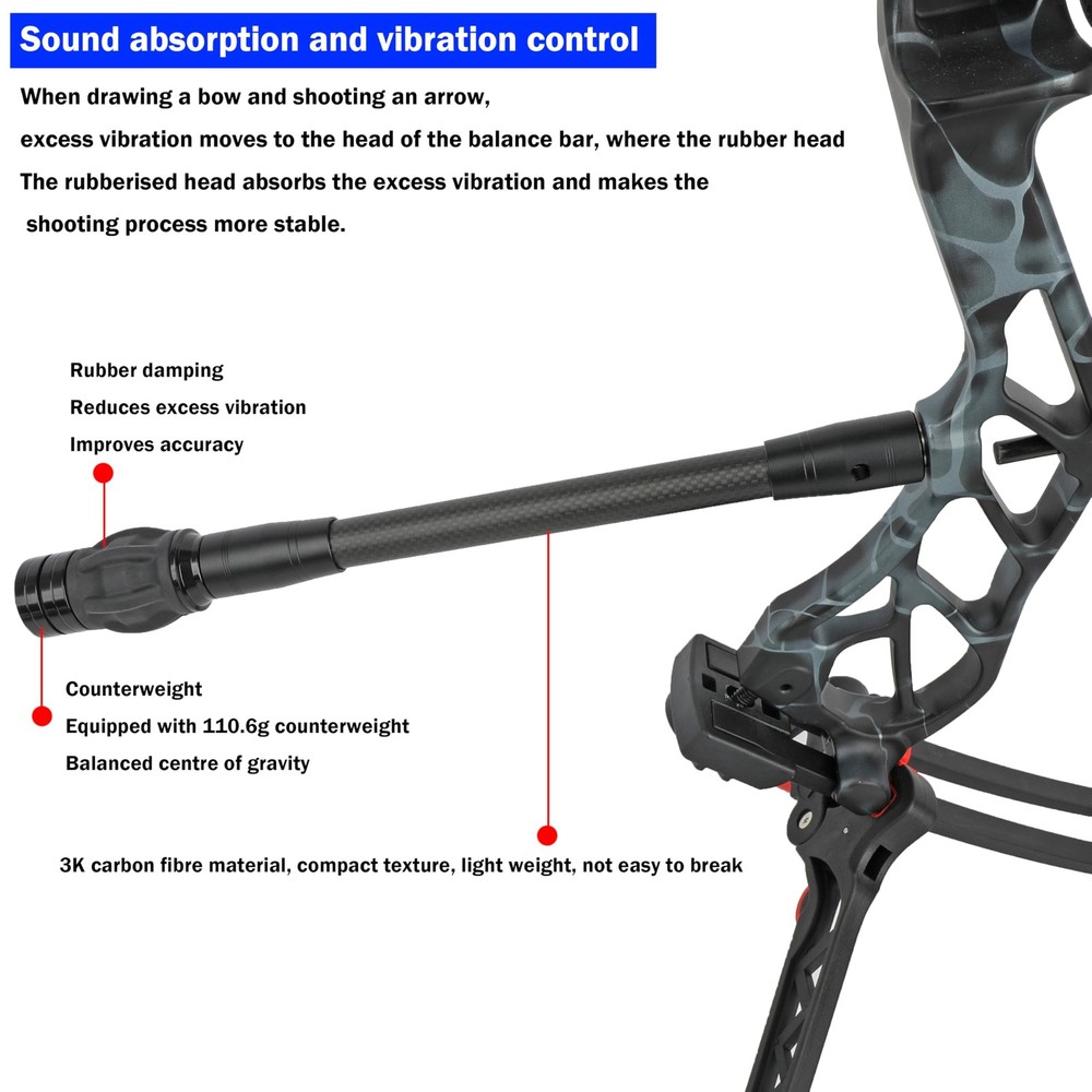 Bow Stabilizer for Compound Bow, Stabilizer Kit, 6" 8" 10" 12" 15", Archery B...