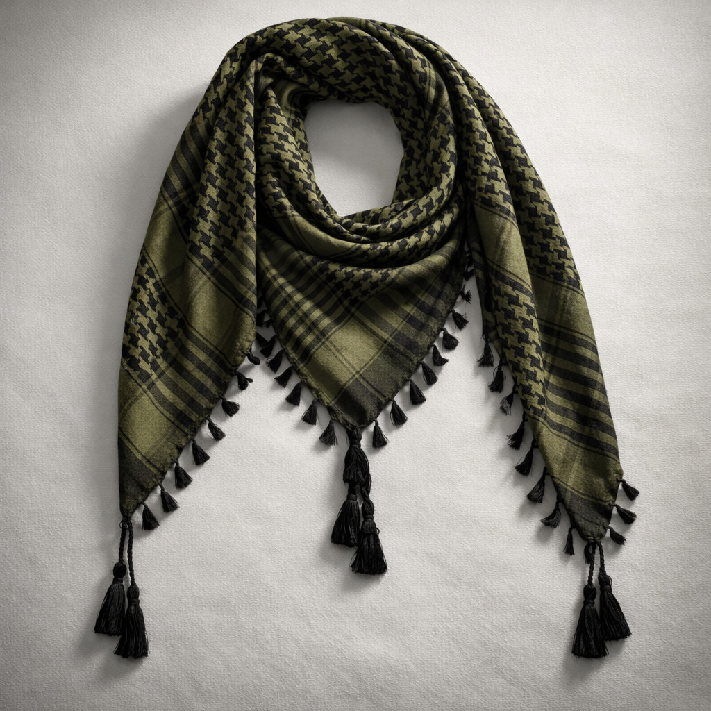 Military Shemagh Tactical Desert Scarf – Soft Woven Cotton Keffiyeh Head Wrap