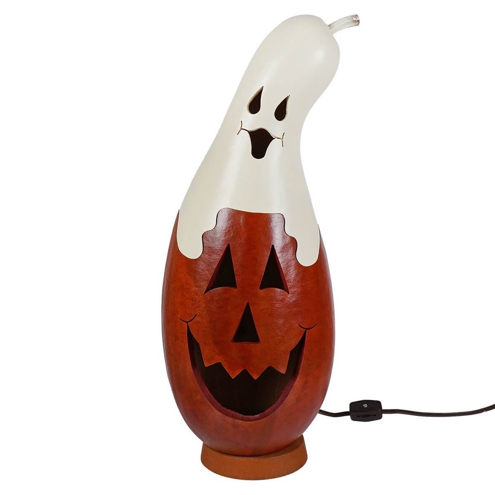 Casper Jack - Medium Lighted Ghost Jack-O-Lantern Gourd
