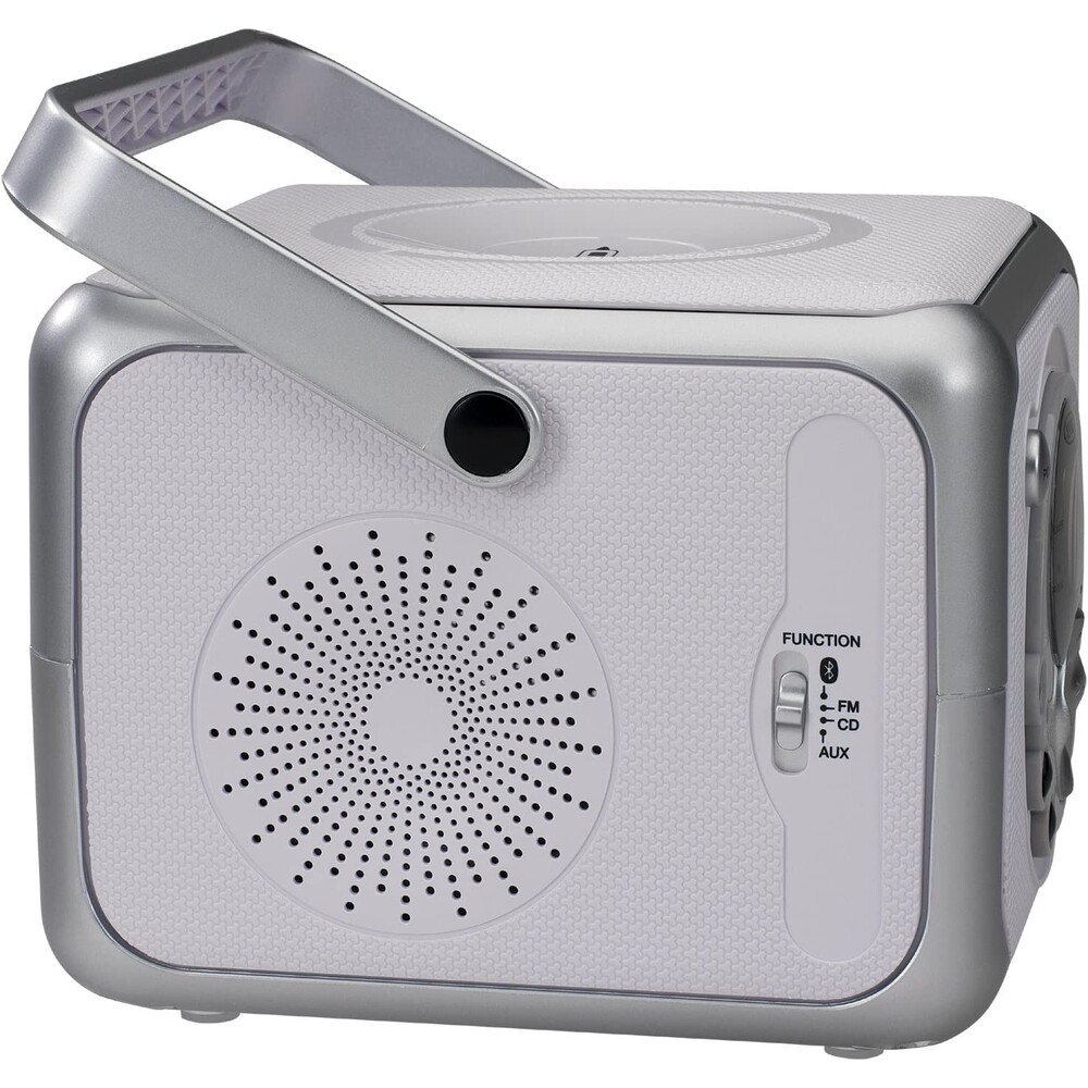 JENSEN CD555 SILVER PORTABLE BLUETOOTH MUSIC SYSTEM WITH CD