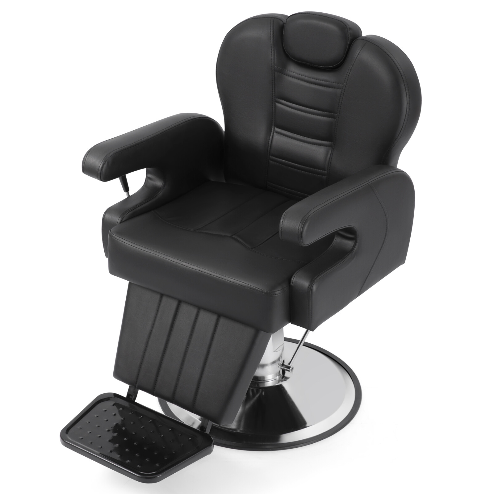 Black All Purpose Heavy Duty Recline Barber Chair Hydraulic Salon Beauty Stylist