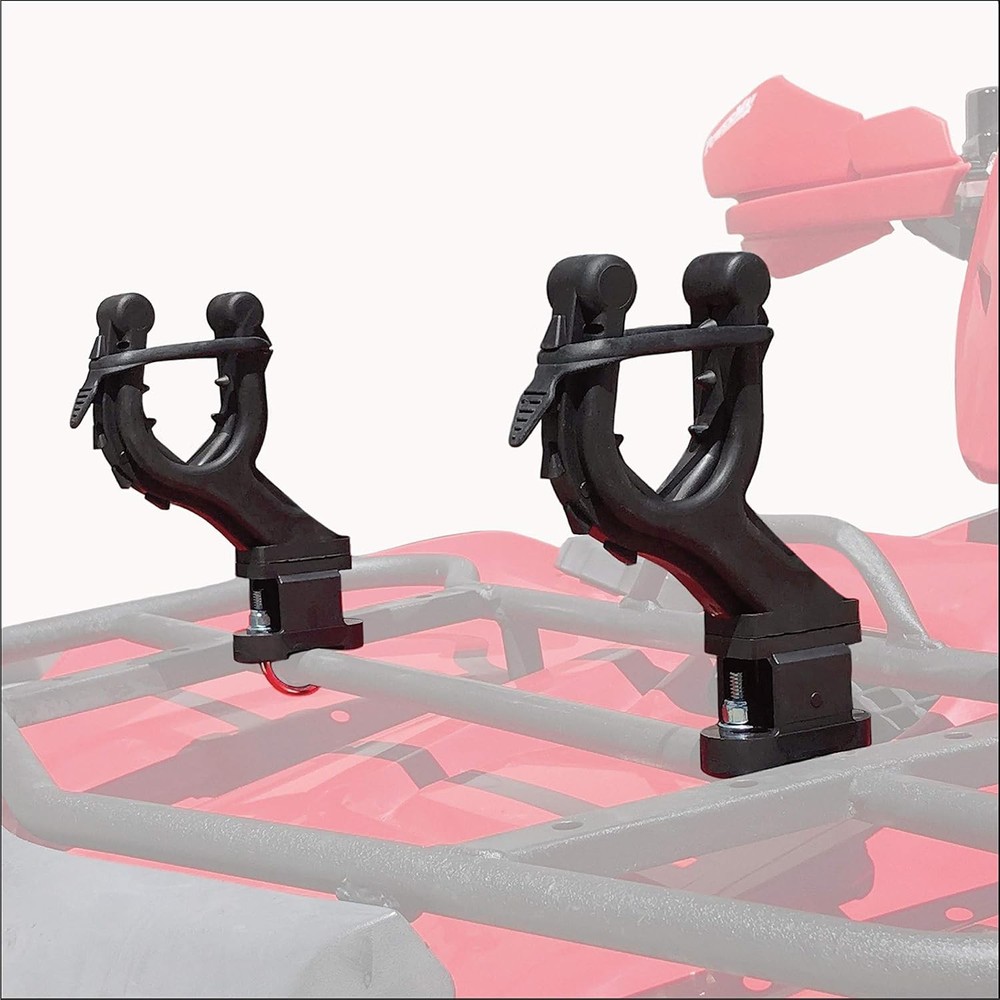 Graspur Single ATV Gun Bow Rack Pair Durable Rubber Design Maximize Cargo Space