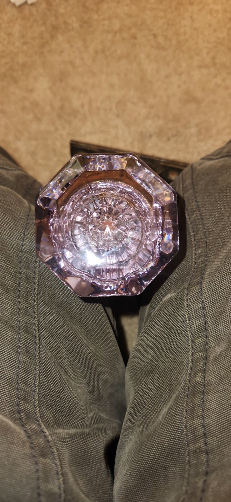 Antique Purple Glass Door Knob Set