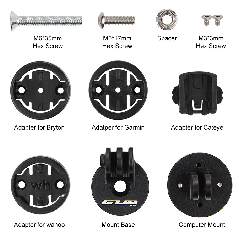 GUB Adjustable Bike Computer Mount Base W/ 4 Adapters for Garmin Cycle Computers
