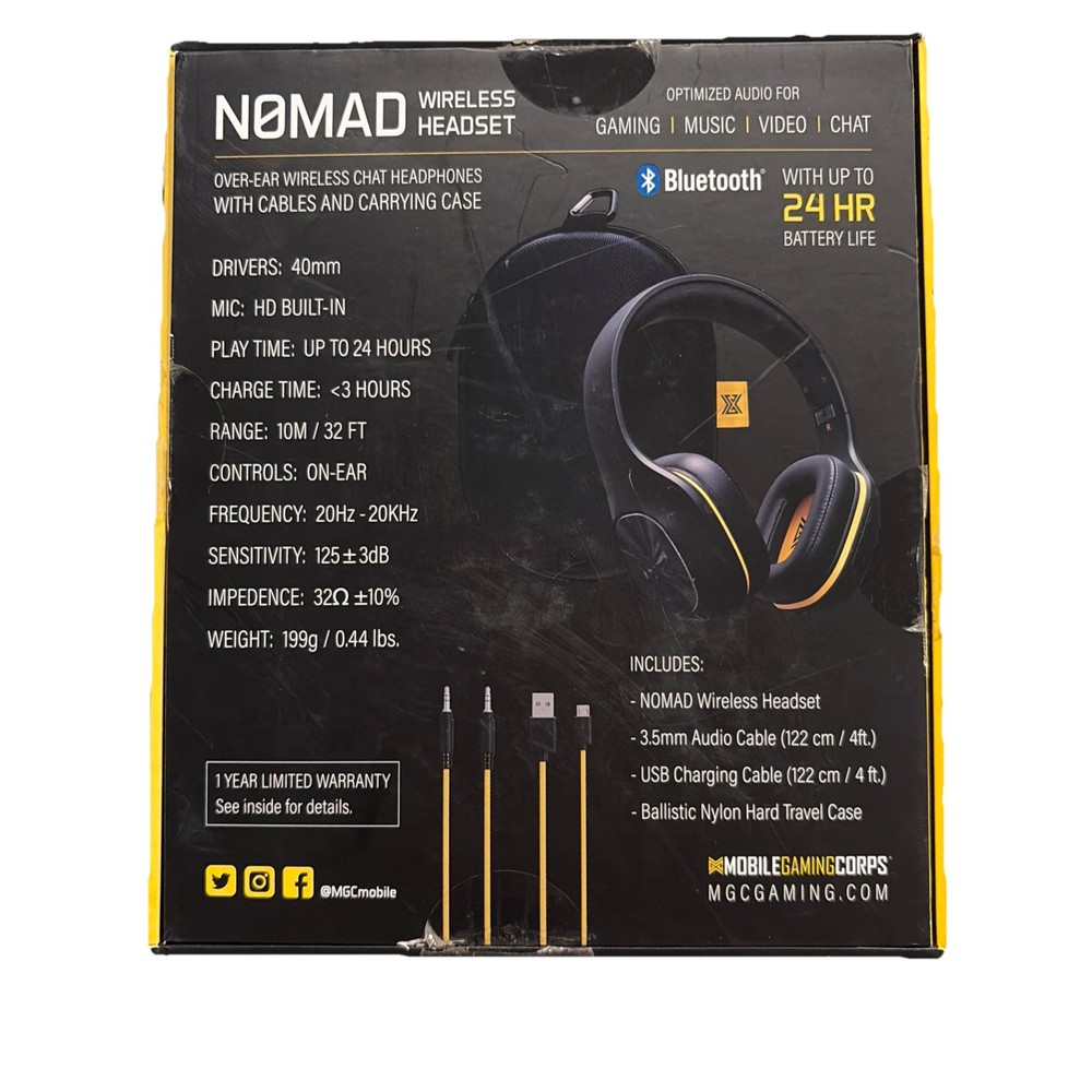 New In Box- Nomad Wireless Stereo Headset Mobile Gaming Audio