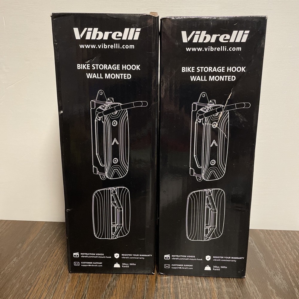 2 Vibrelli Bike Storage Wall Mounted Hooks