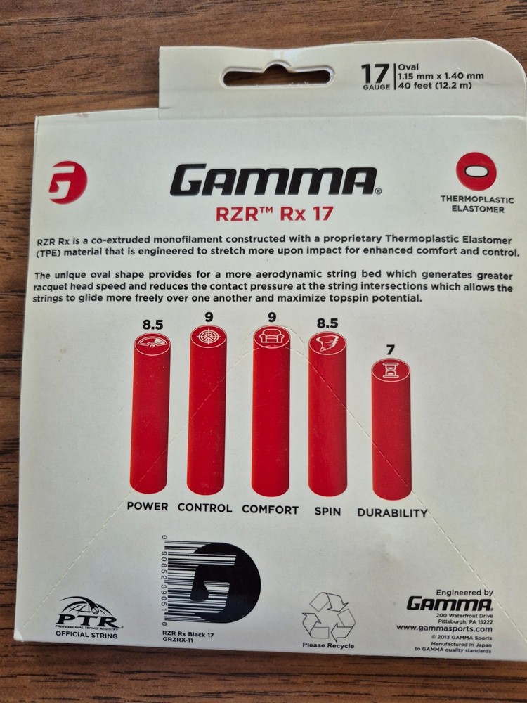 2 sets Gamma RZR Rx 17 Tennis String