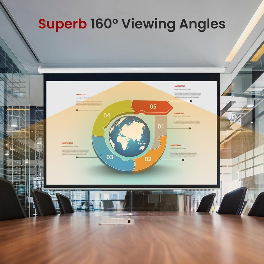 Manual Pull-Down Projector Screen - Universal 84-Inch Roll-Down Retractable Manu