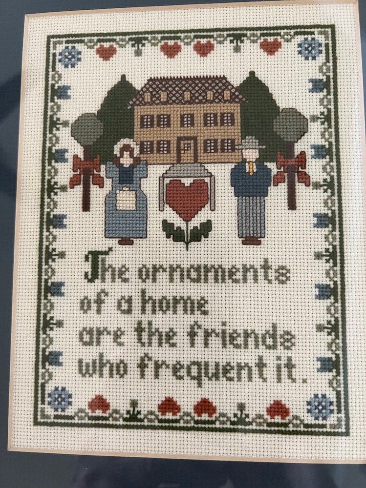 Framed Counted Cross Stitch Sampler