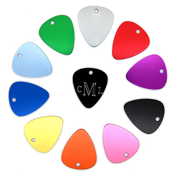 Custom Personalized Engraved Classic and Colorful Guitar Pick