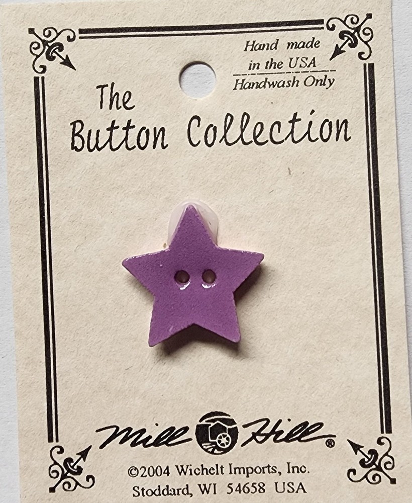 DIY Mill Hill Ceramic Button - Small Lilac Star