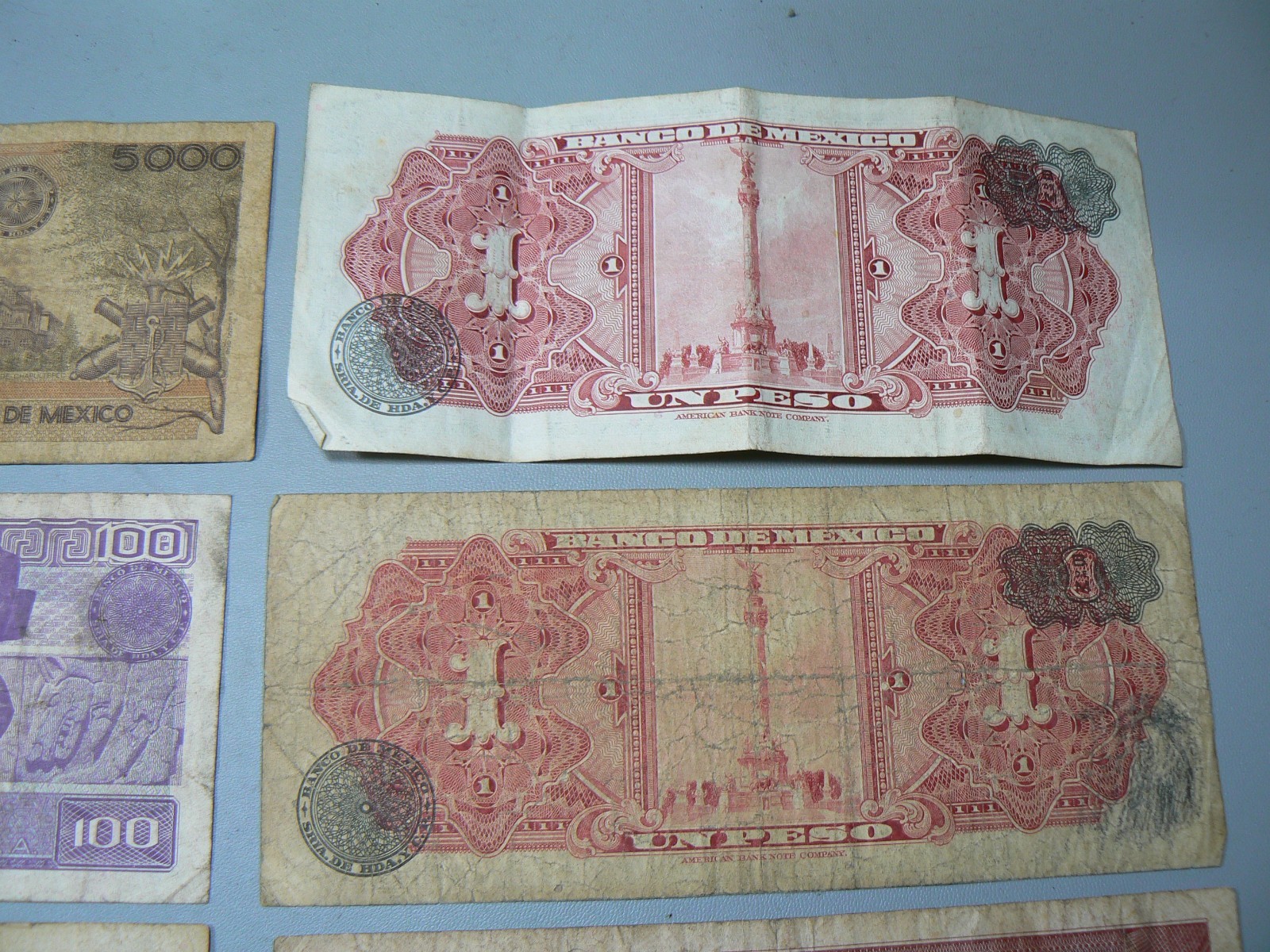 Lot of 10 Mexico Mexican Banknotes Pesos