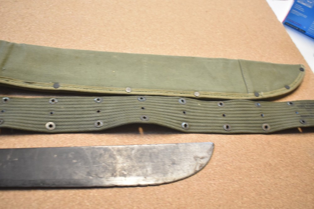 WW2 US Navy 1942 Machette w/ Web Belt