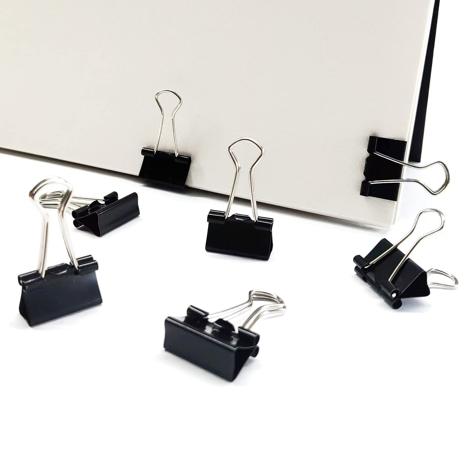 DSTELIN 96 Pack (19mm) Mini Binder Clips 3/4-Inch Small Black Paper Clamps