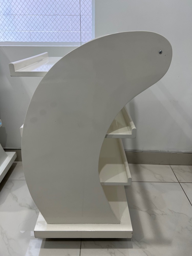 4 Tier White Rolling Shelving