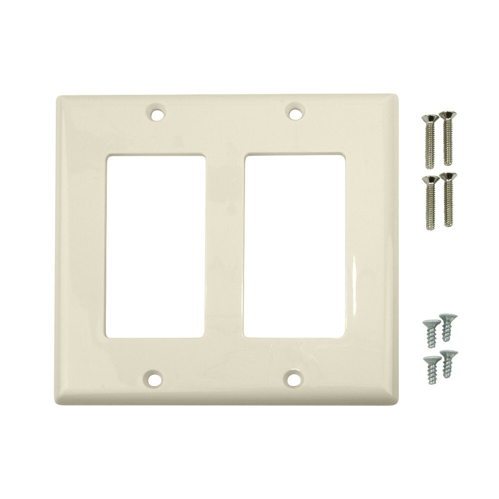 Construct Pro Decorative Double Gang Wall Plate (Light Almond)
