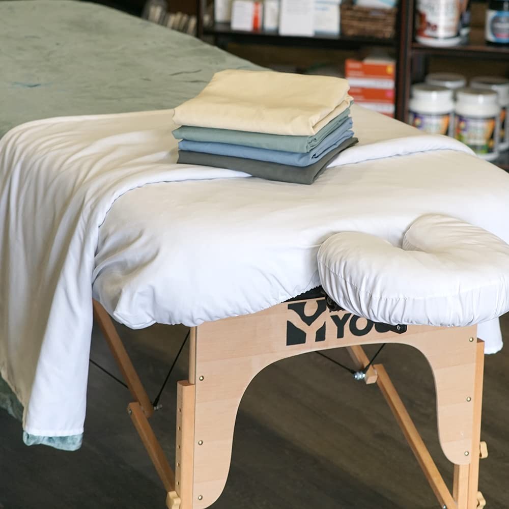 Microfiber Massage Spa Table Sheets 3pc Set - Wrinkle-Resistant, Includes Fla...