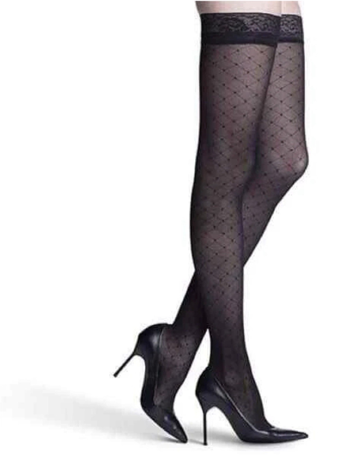 Sigvaris Sheer Womens Thigh Highs Black 15-20mm Hg Style 711