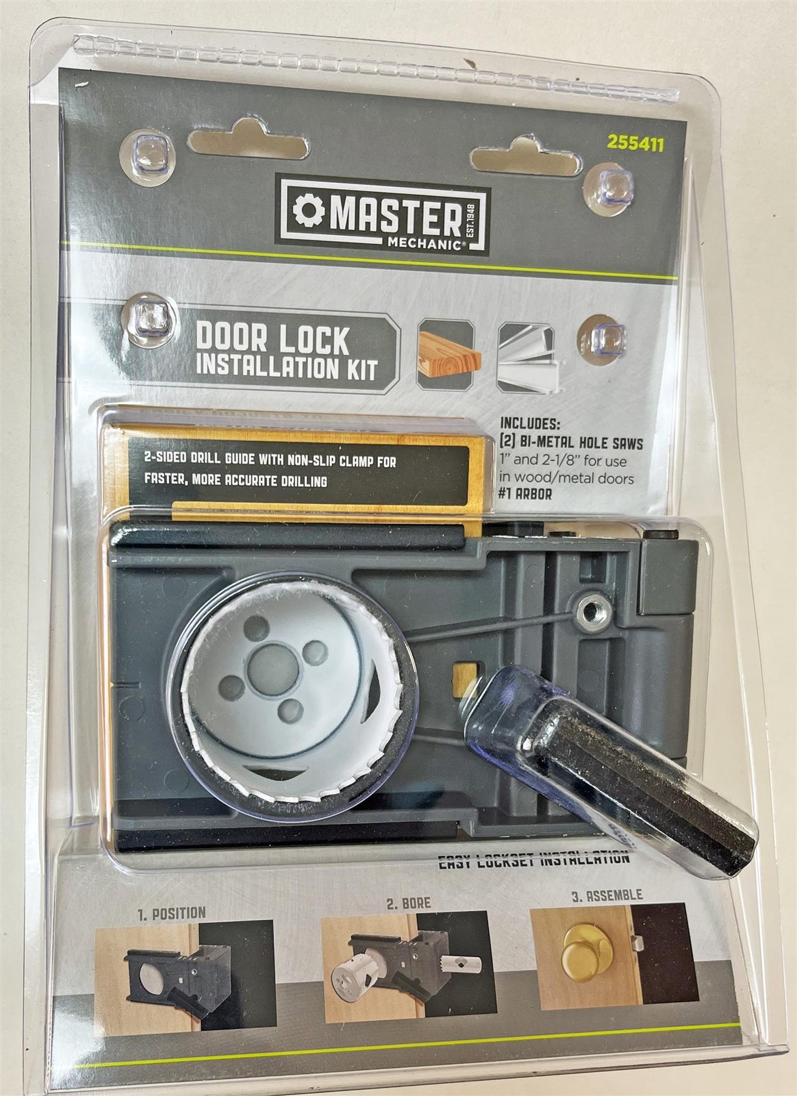 Master Mechanic DOOR LOCK INSTALL KIT Bi-Metal Hole Saws