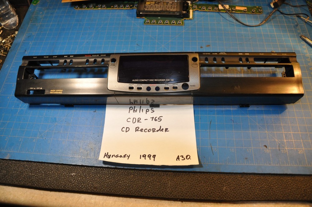 Philips CDR-765 CD Recorder Replacement Parts Front Face Panel Plate