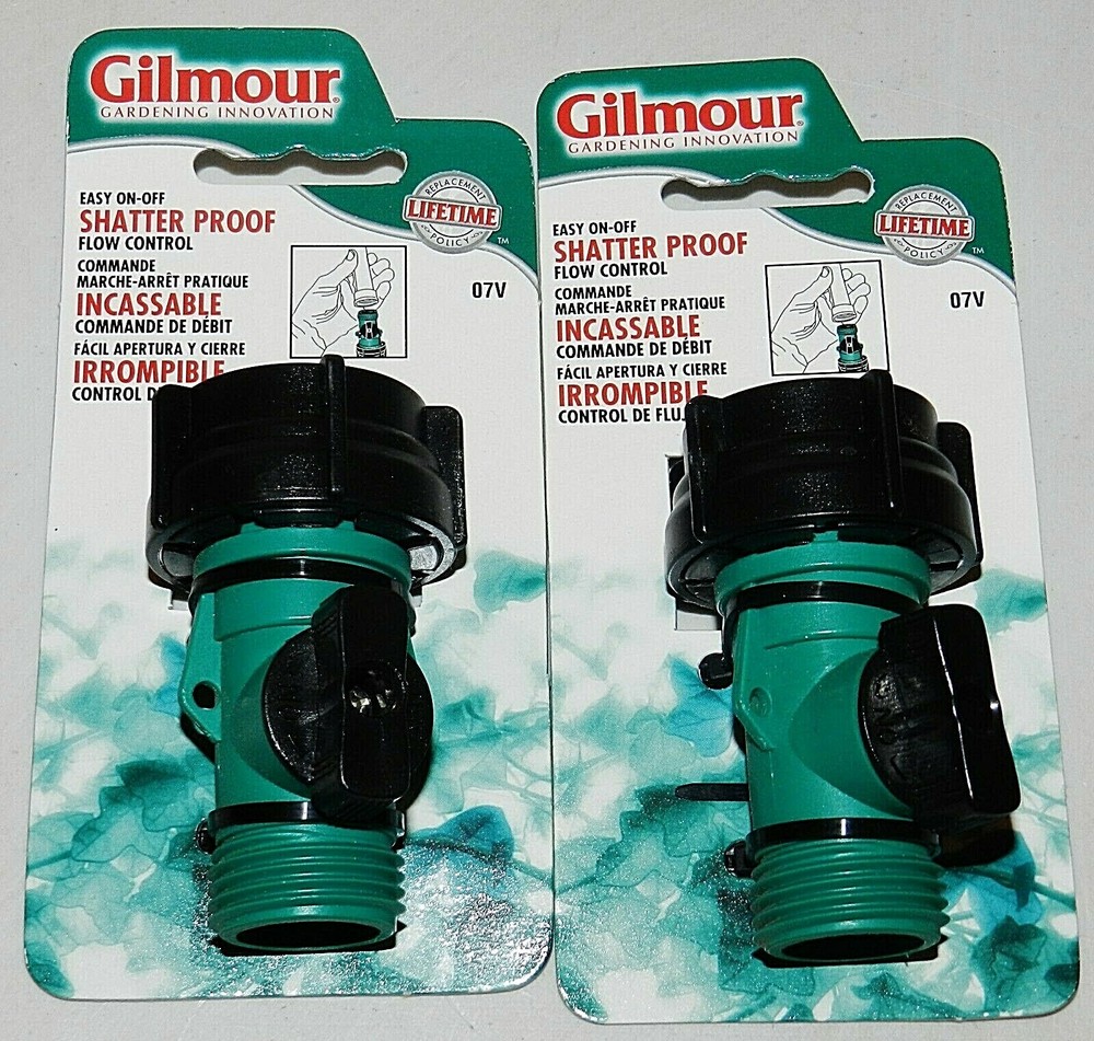 2 Gilmour 07V Nylon Hose Shut-Offs