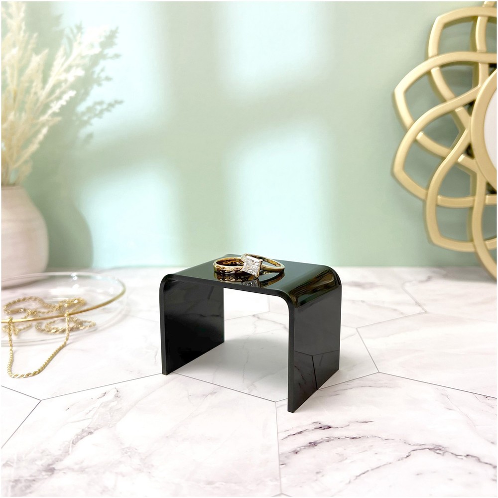 Plymor Black Acrylic Rectangular Display Riser, 2" H x 3" W x 2" D (1/8" thick)