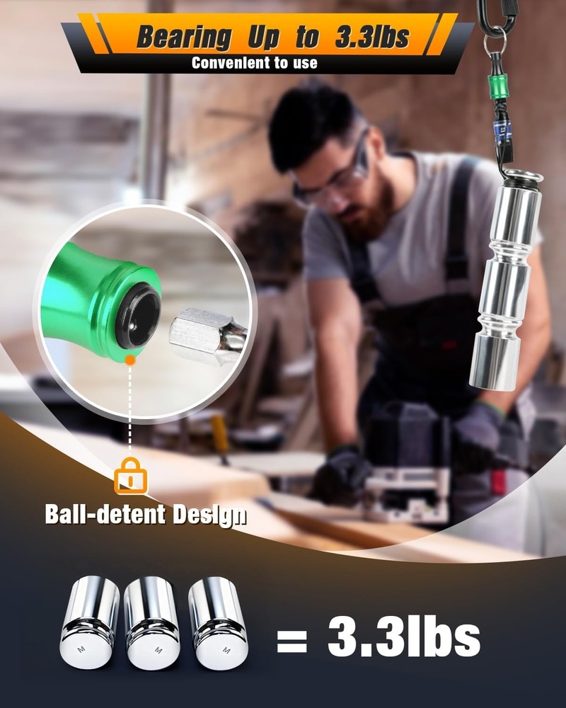 6PCS 1/4 Hex Shank Drill Bit Holders Keychain for Nut & Impact Driver Drill Bits