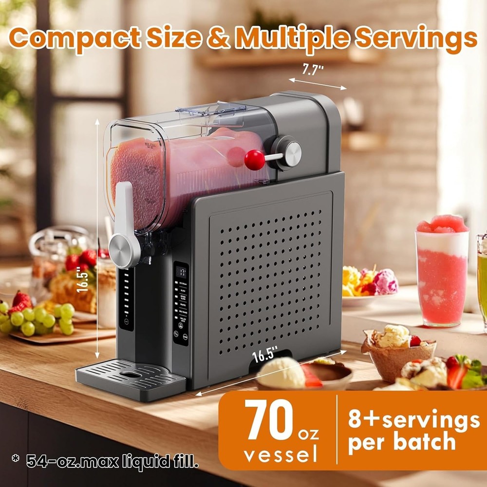No Ice Slushie & Soft Serve Machine, 6 Preset Programs, Auto-Clean, LED Display