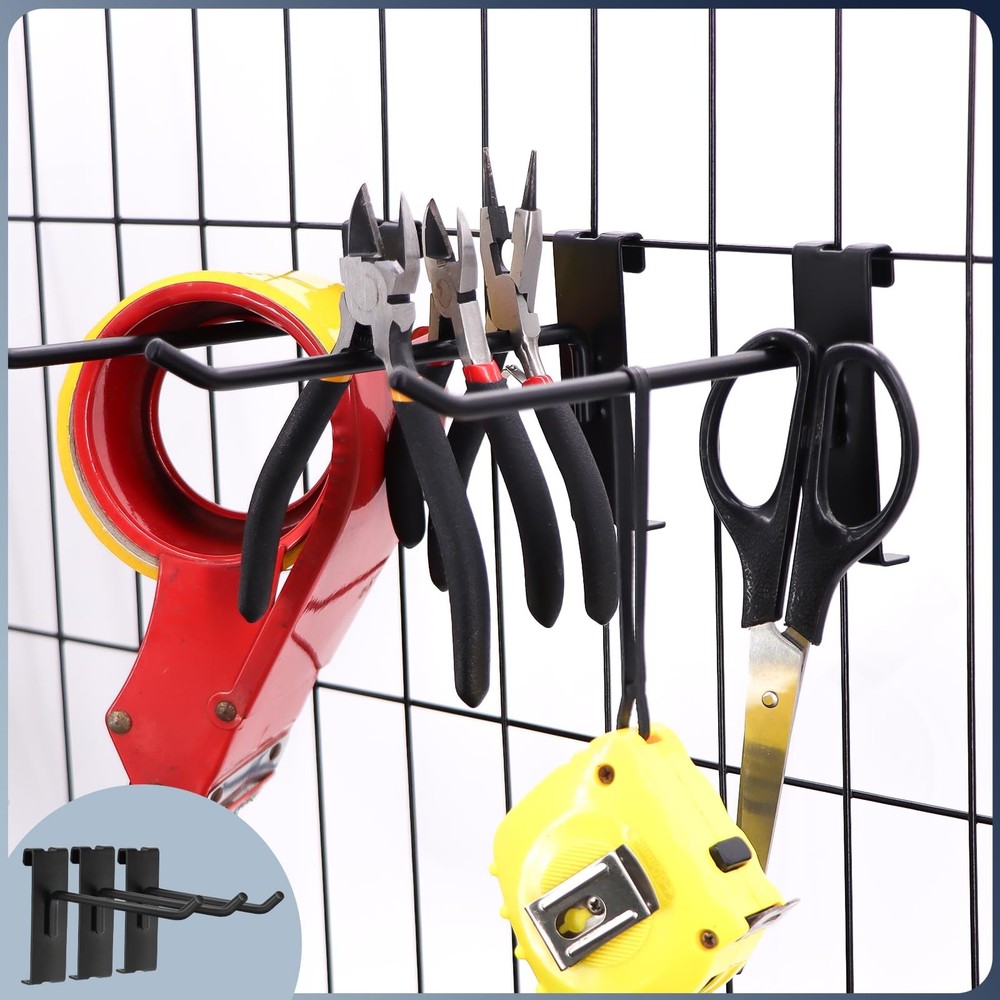 Gridwall Hooks 100 Pcs, Pack in 8 Inch Hooks for Grid Wall Panels Accessory, ...