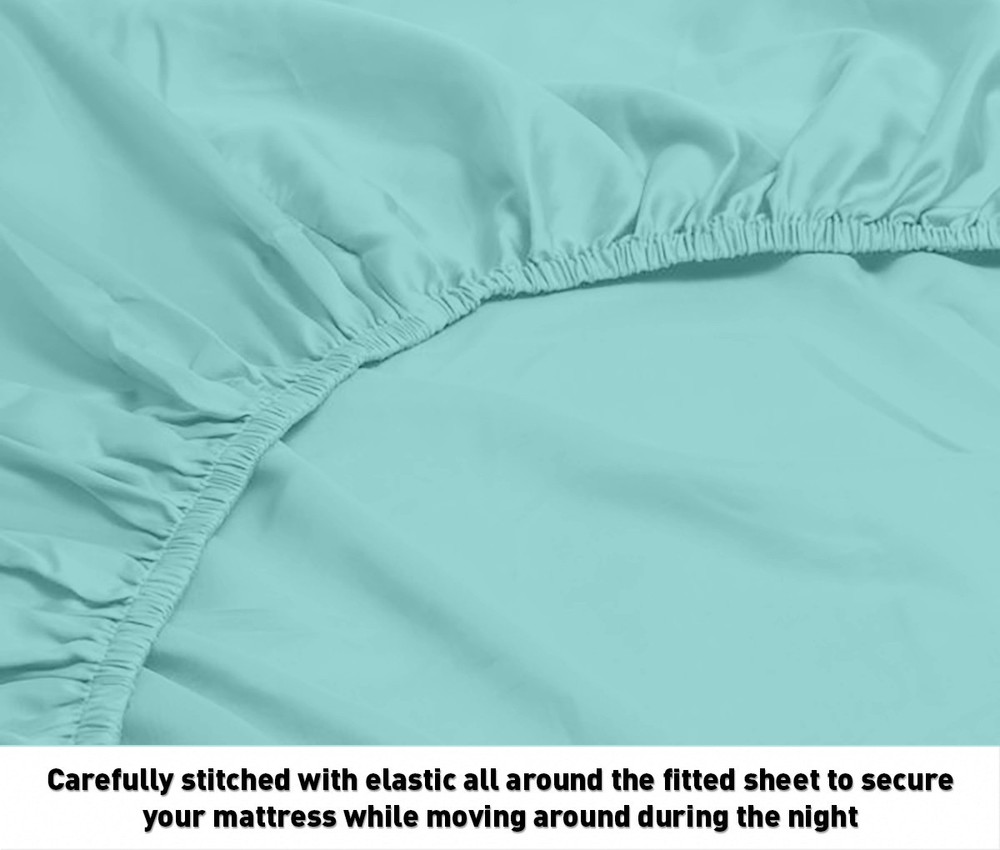 New York Collection 1200 Thread Count Solid Deep Pocket 100% Cotton Sheet Set